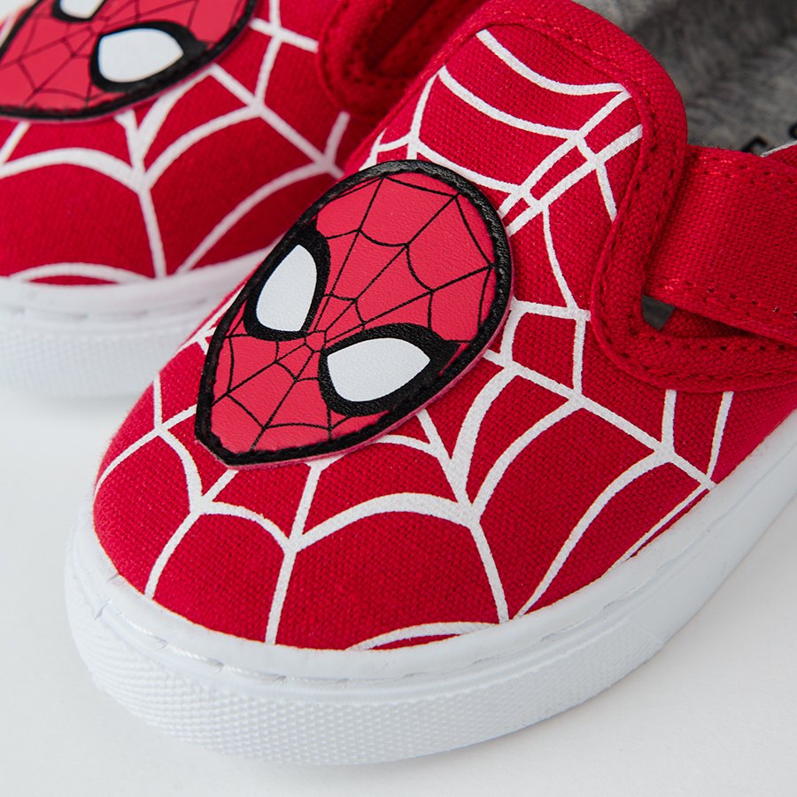 Παπούτσια κόκκινα με βέλκρο και στάμπα SPIDERMAN