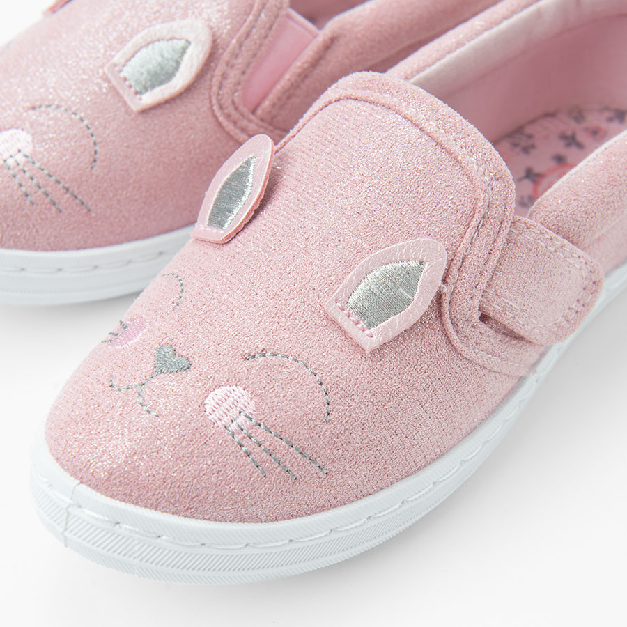 Παπούτσια ροζ με σχέδιο γατούλα