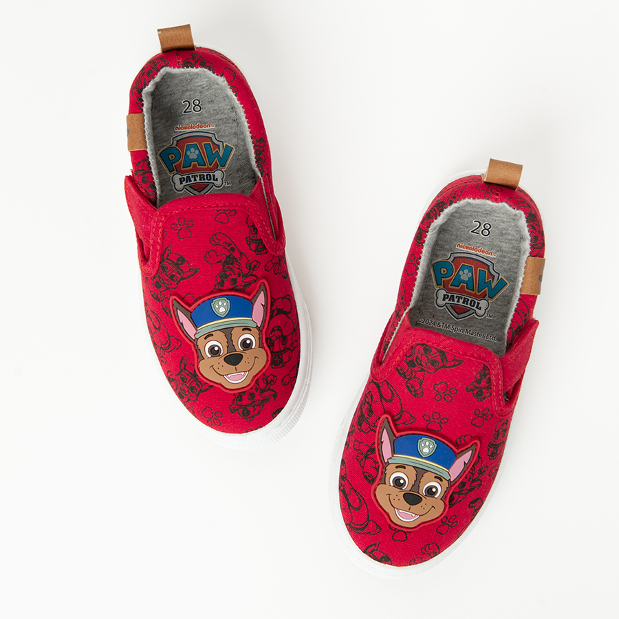 Shoes red with PAW PATROL print