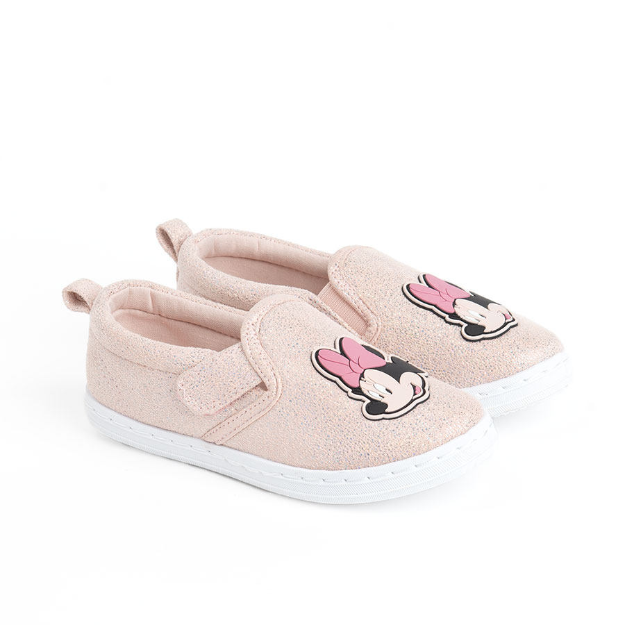 Παπούτσια ροζ με βέλκρο και στάμπα MINNIE MOUSE