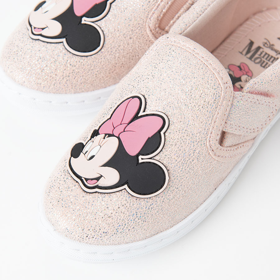 Παπούτσια ροζ με βέλκρο και στάμπα MINNIE MOUSE