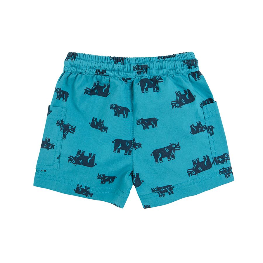 Shorts with cord and rino print