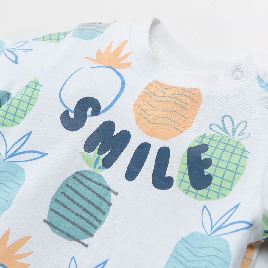 Μπλούζα κοντομάνικη με ανανάδες "SMILE"