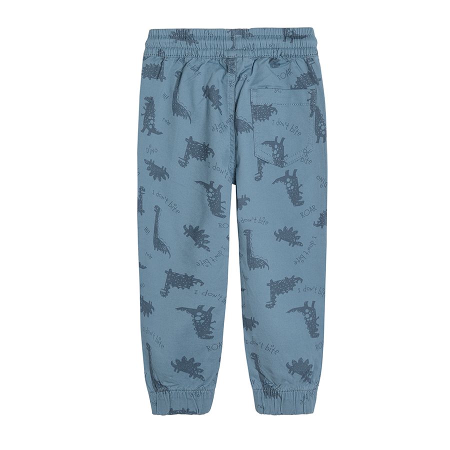 Παντελόνι μπλε με κορδόνι και σχέδια δεινόσαυρους