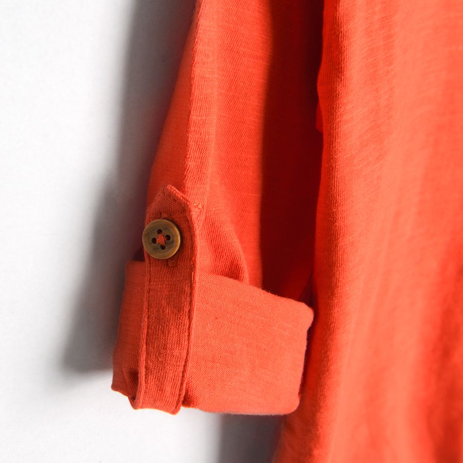 Orange long sleeve blouse sea you in the morning