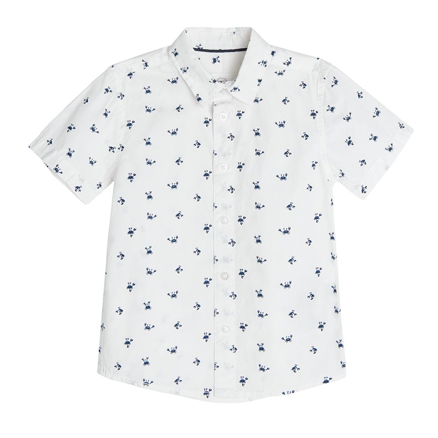 Short sleeve shirt with small crabs print