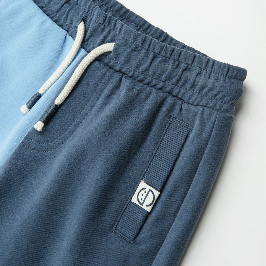 Light and dark blue shorts with cord