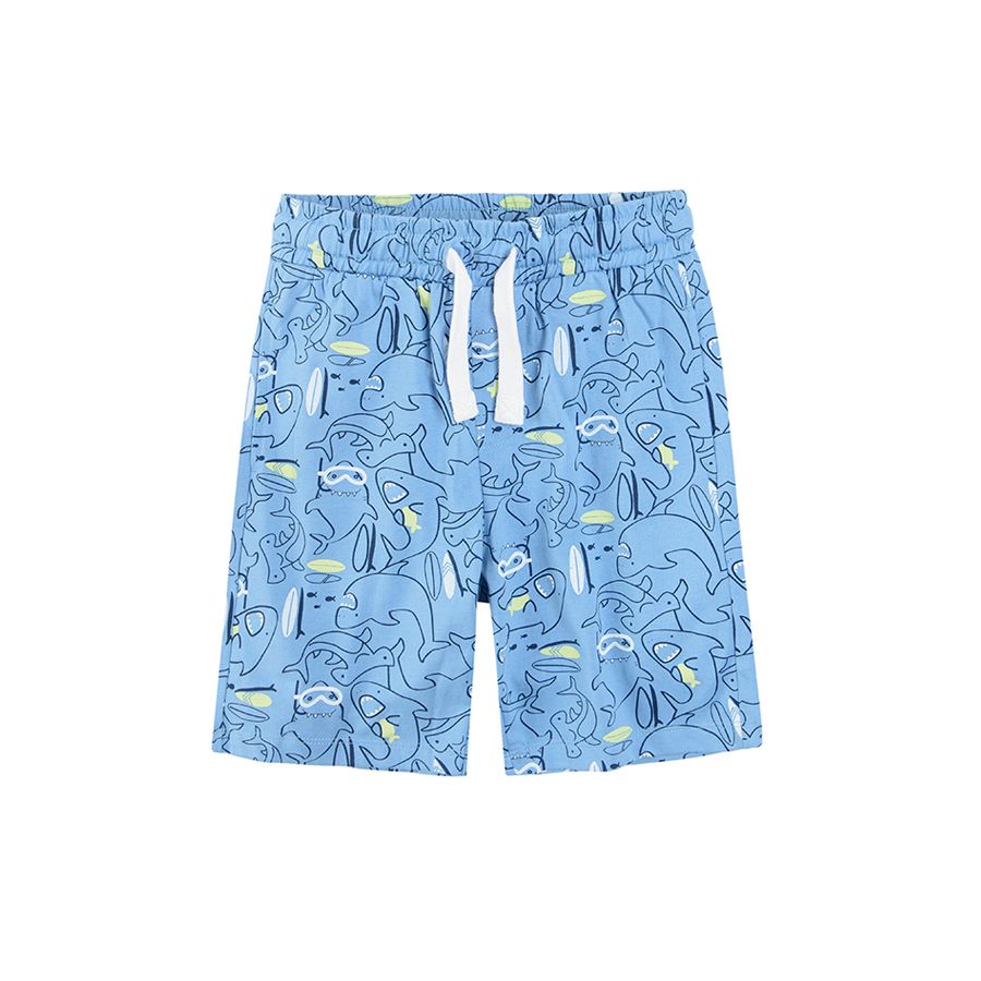 Blue shorts with sharks