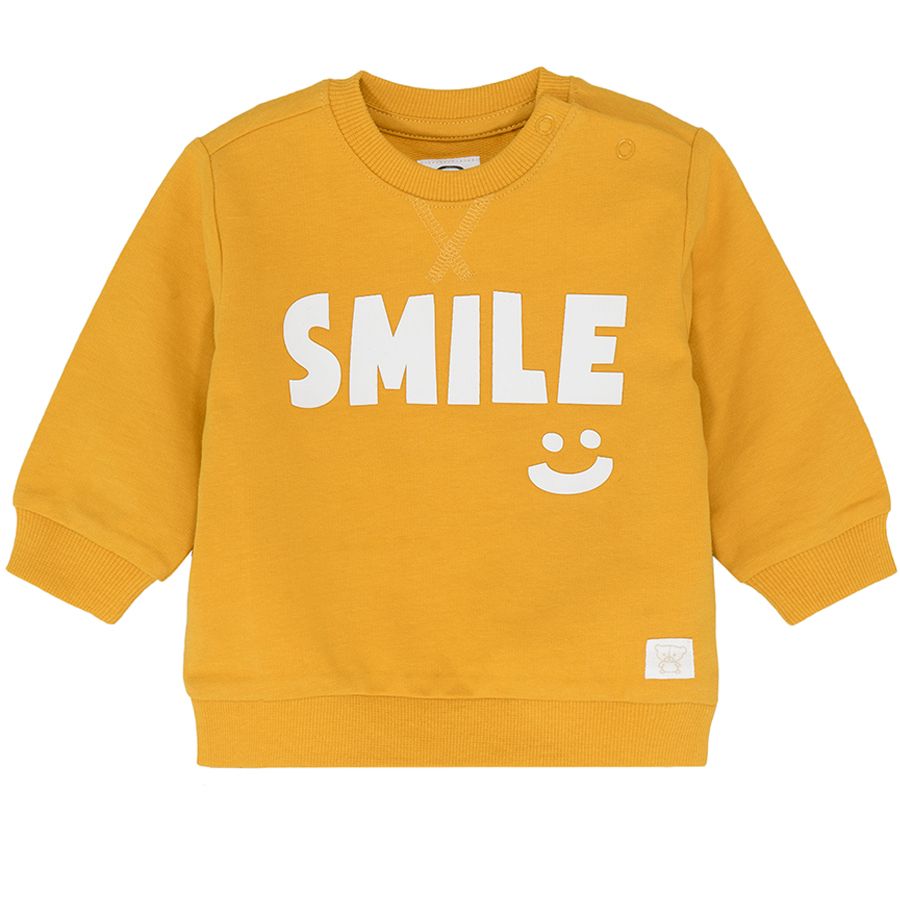 Mustard with Smile print sweatshirt