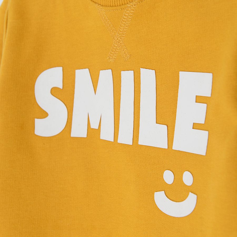 Mustard with Smile print sweatshirt