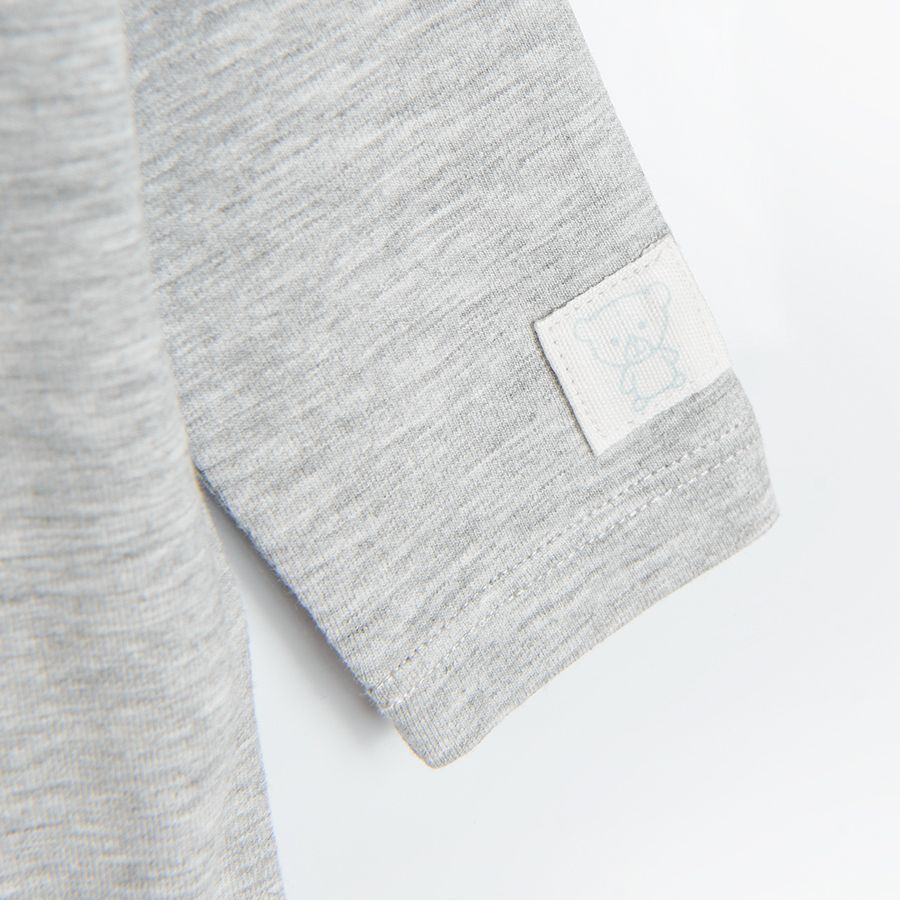 Grey melange long sleeve bodysuit