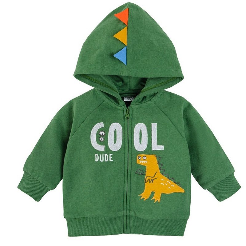 Green zip through hoodie