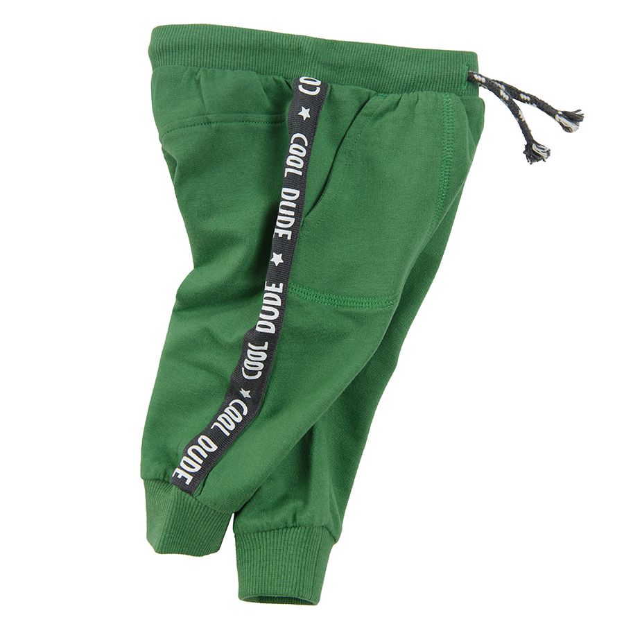 Green jogging pants