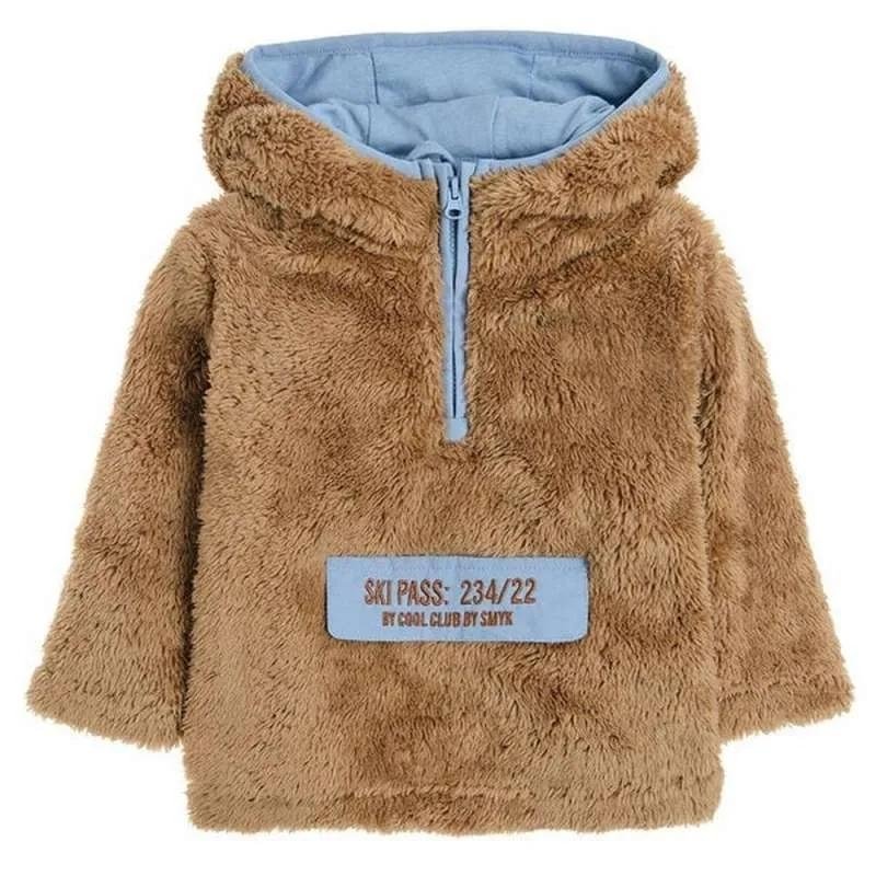 Beige sweatshirt with a hood