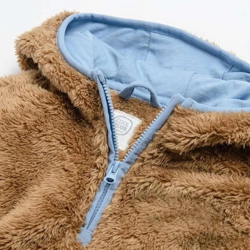 Beige sweatshirt with a hood