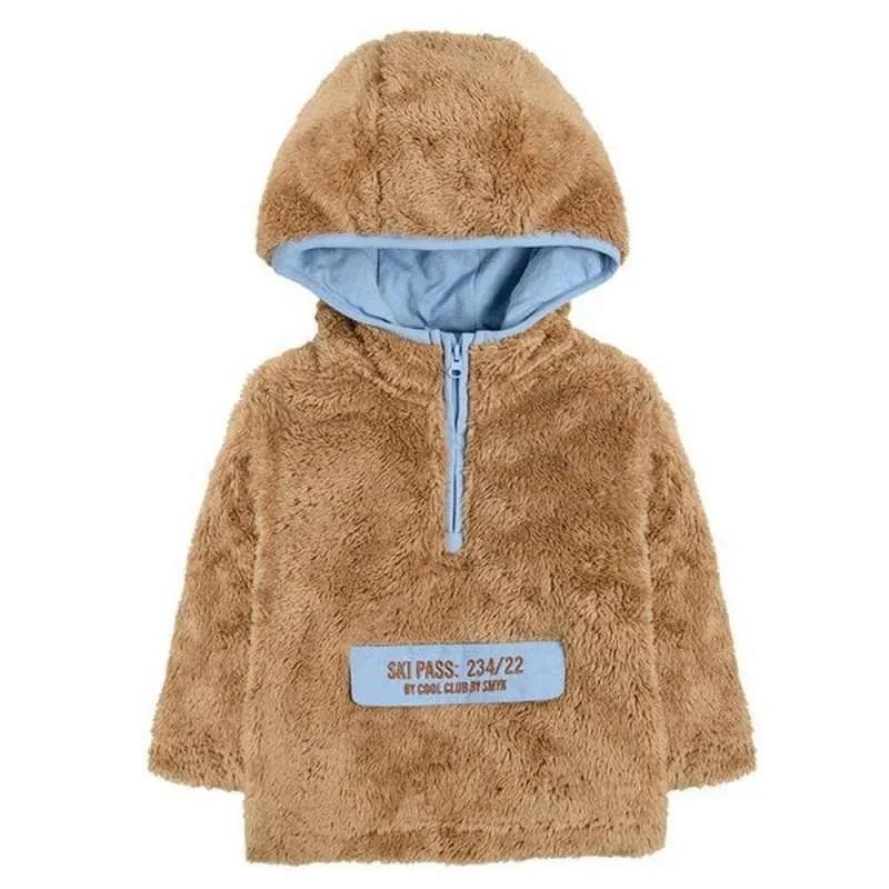 Beige sweatshirt with a hood