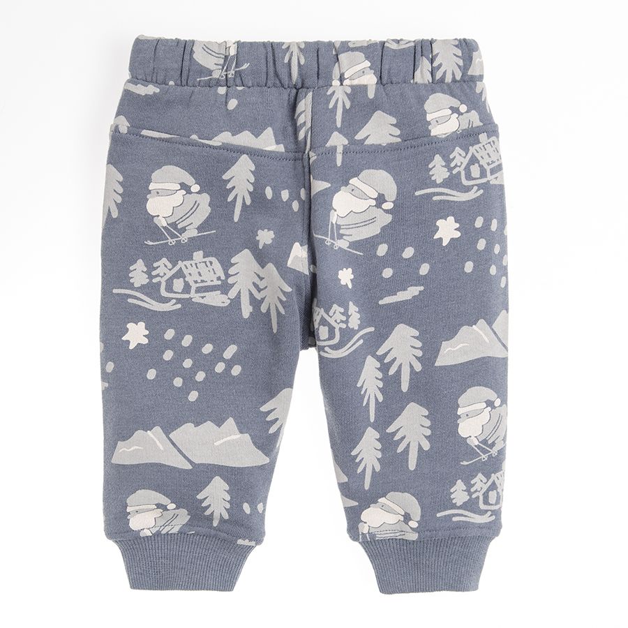 Blue melange jogging pants
