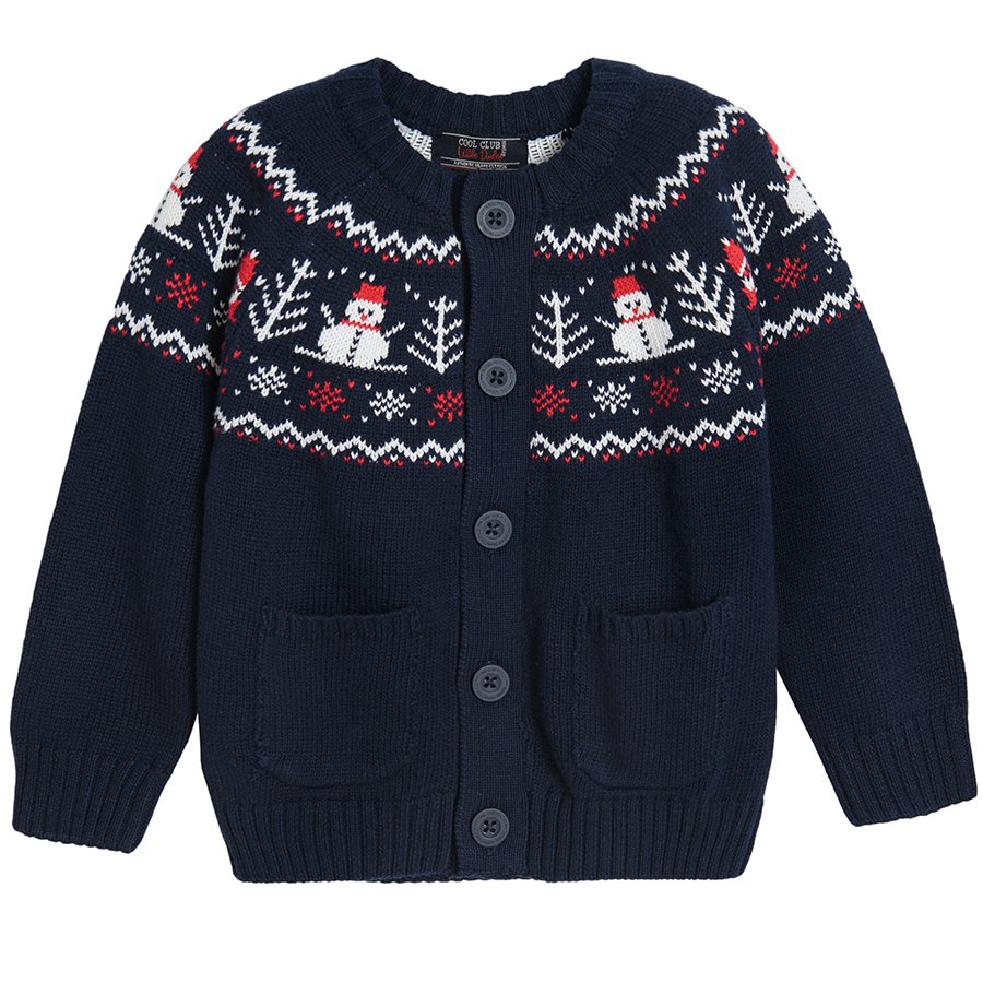 Navy blue button down cardigan