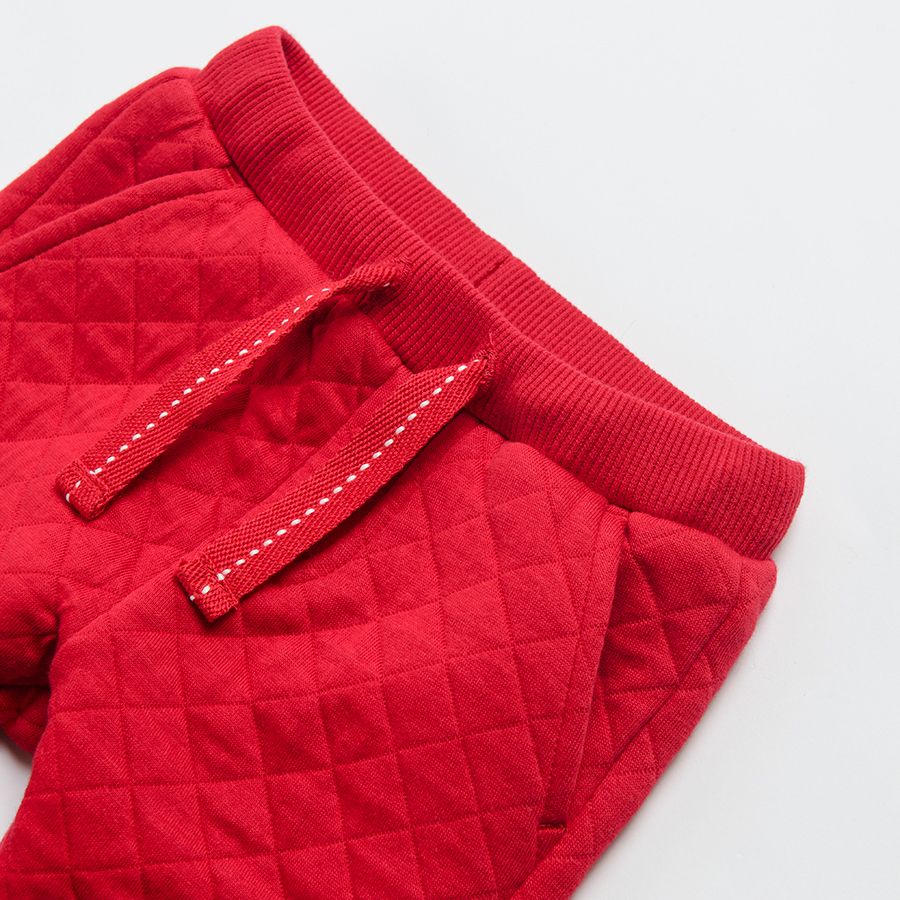 Red jogging pants