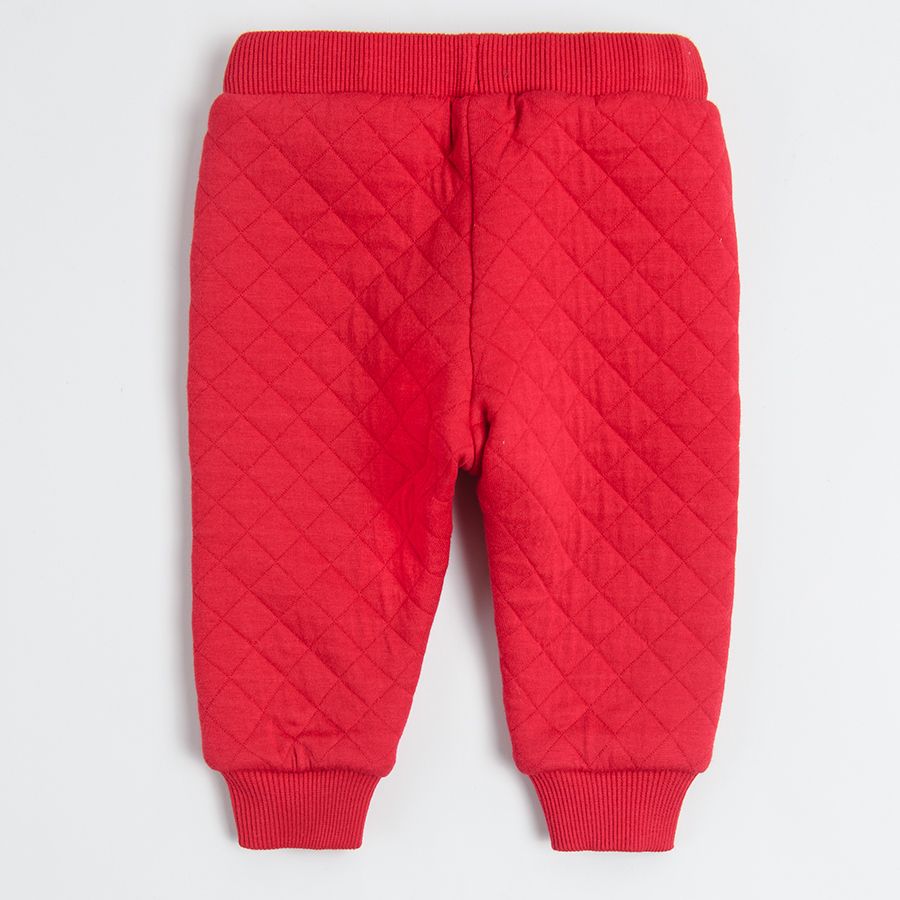 Red jogging pants