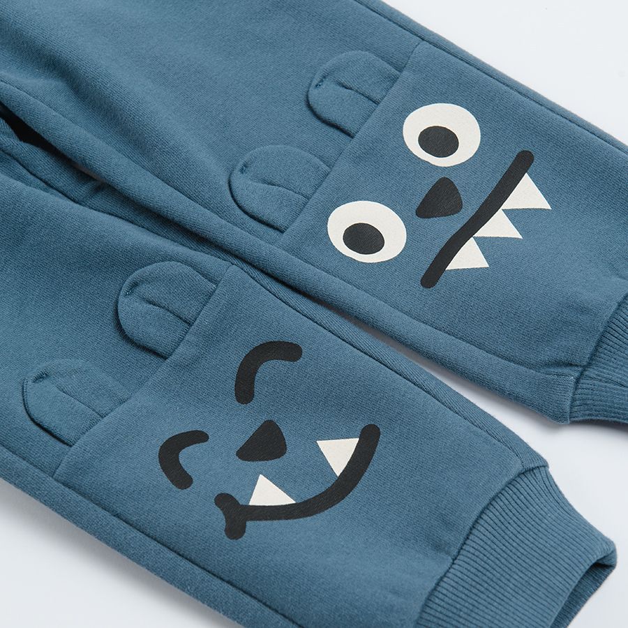 Turquoise monster jogging pants