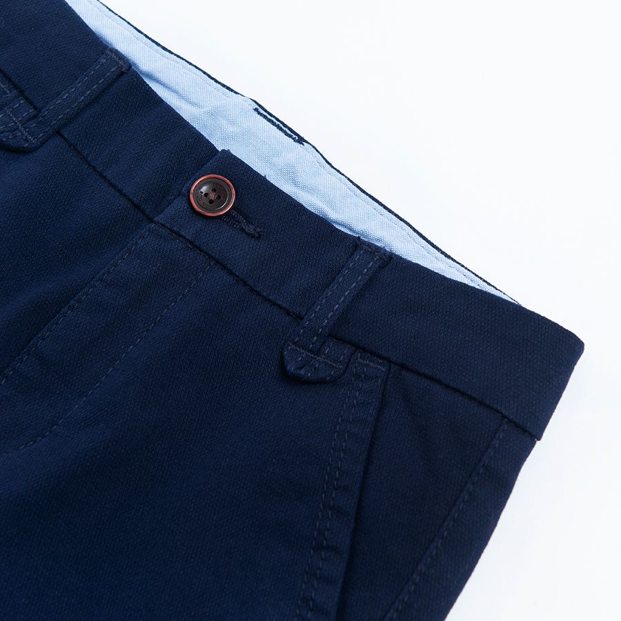 Παντελόνι υφασμάτινο σκούρο μπλε με τσέπες