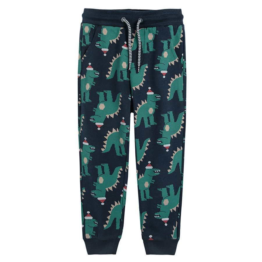 Dark blue dinosaurs jogging pants