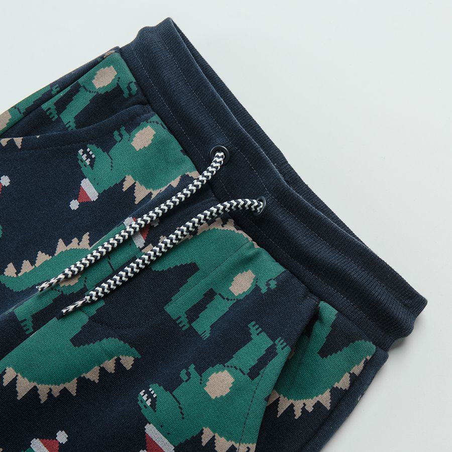 Dark blue dinosaurs jogging pants