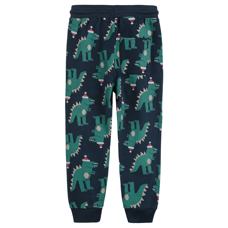 Dark blue dinosaurs jogging pants