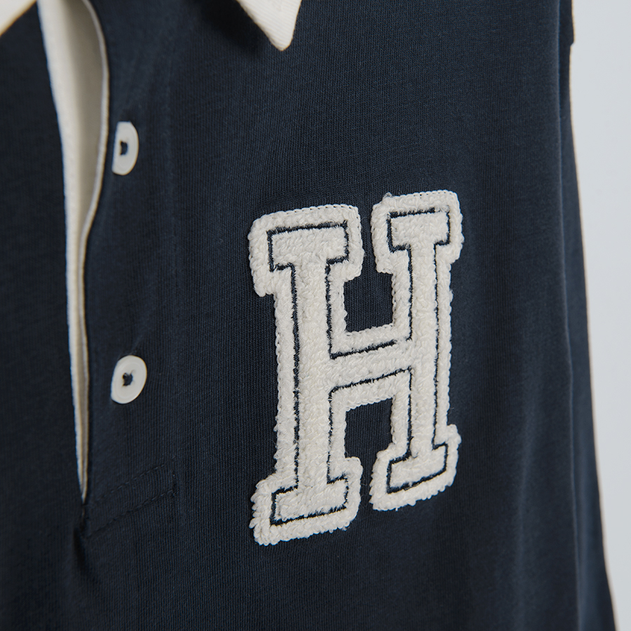 Polo navy blue long sleeve blouse