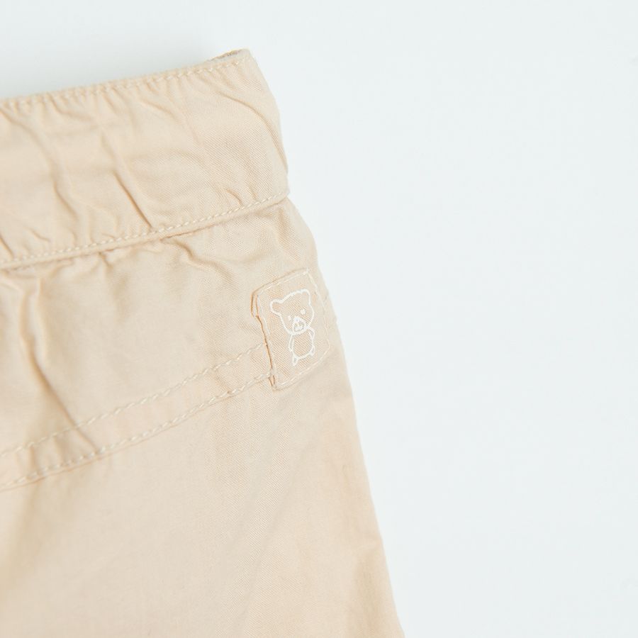 Light beige shorts with adjustable waist