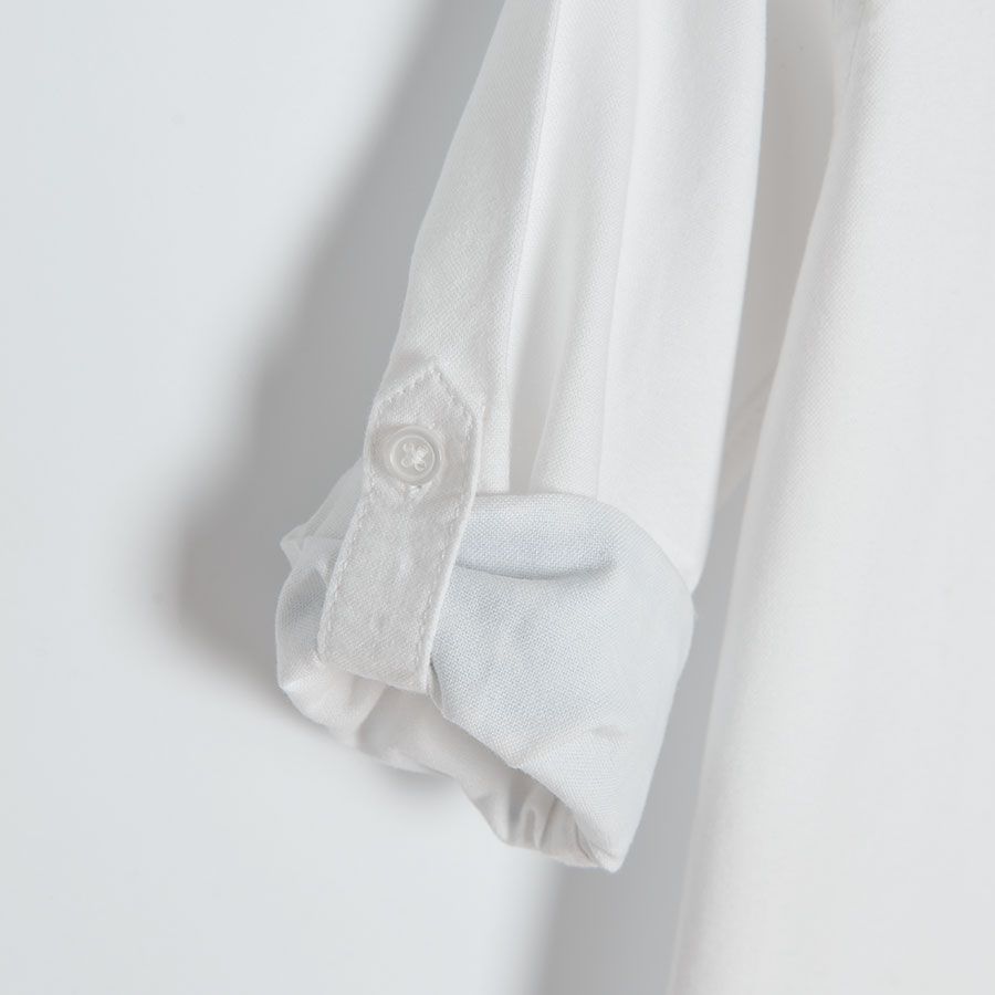 White classic long sleeve button down shirt