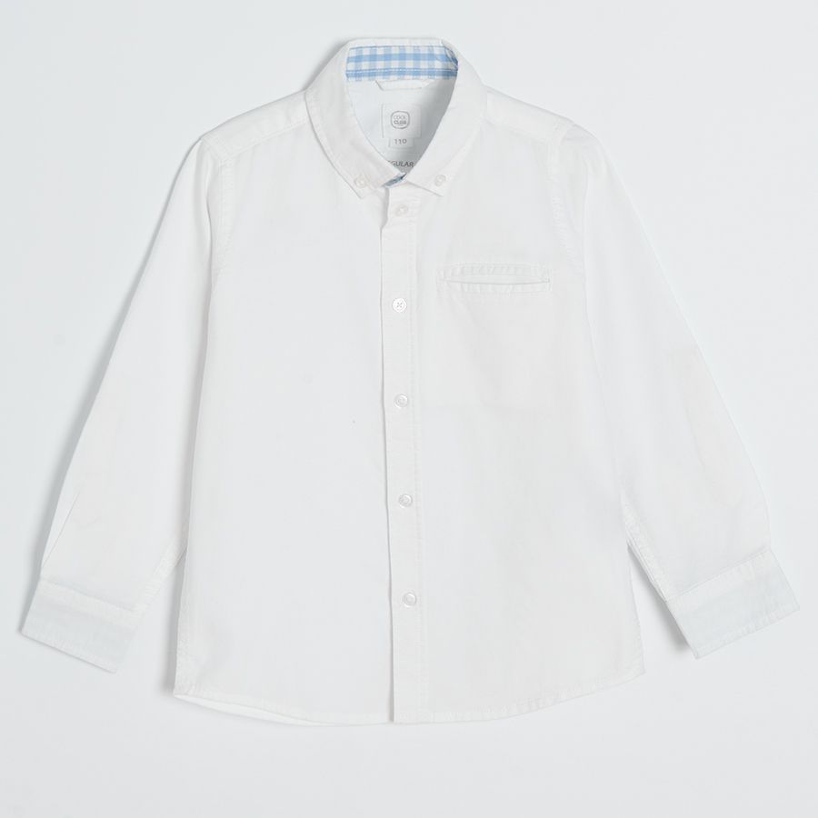 White classic long sleeve button down shirt