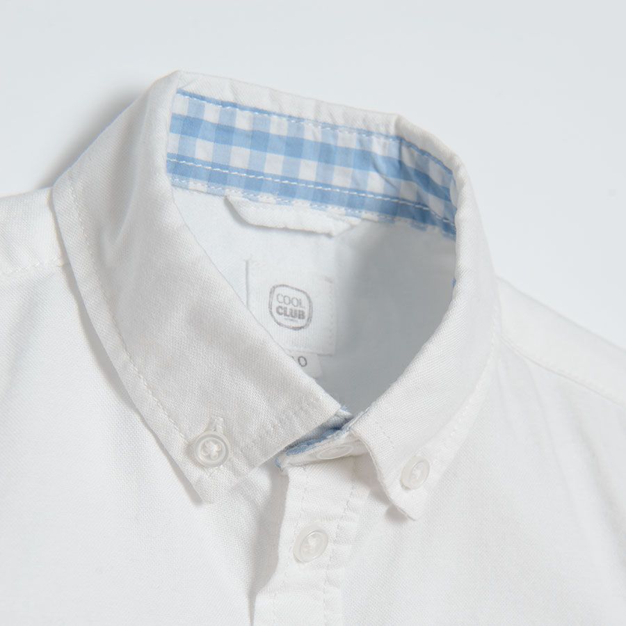White classic long sleeve button down shirt