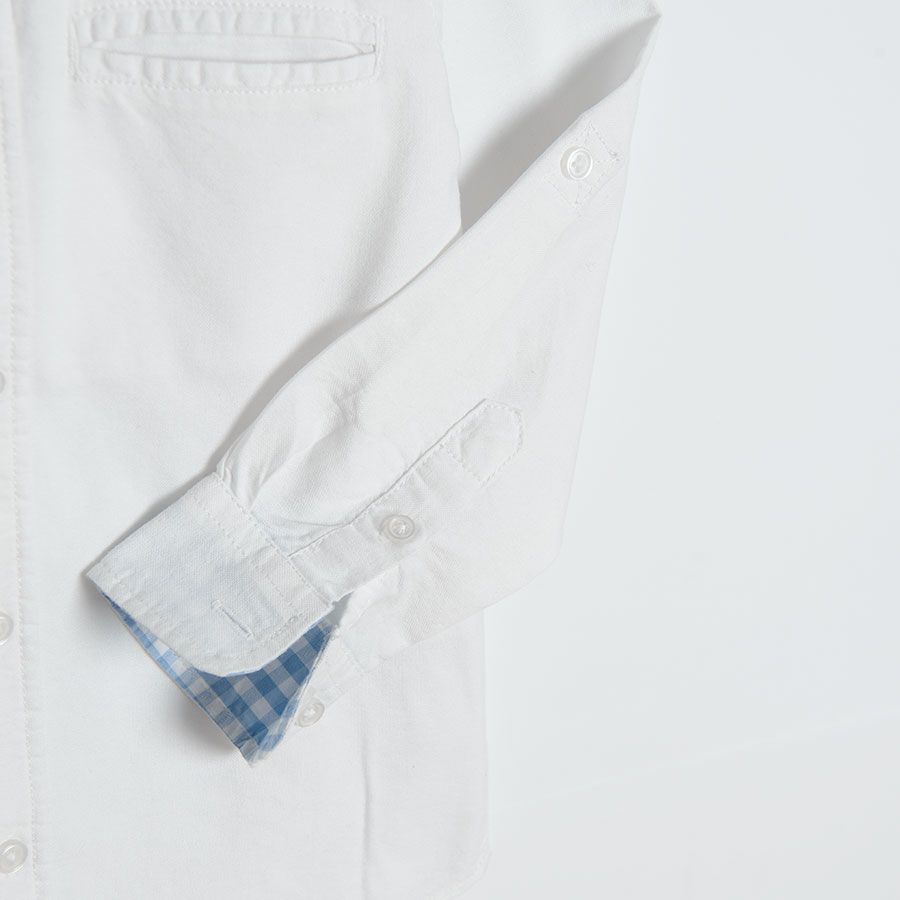 White classic long sleeve button down shirt