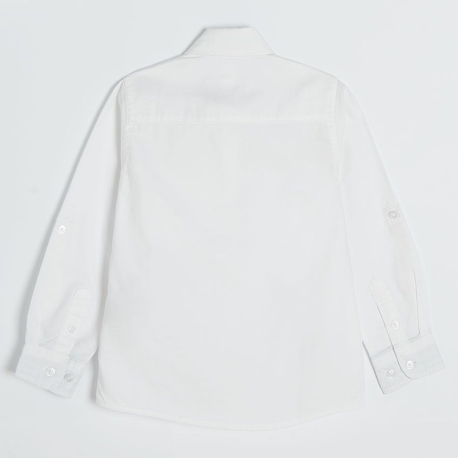 White classic long sleeve button down shirt