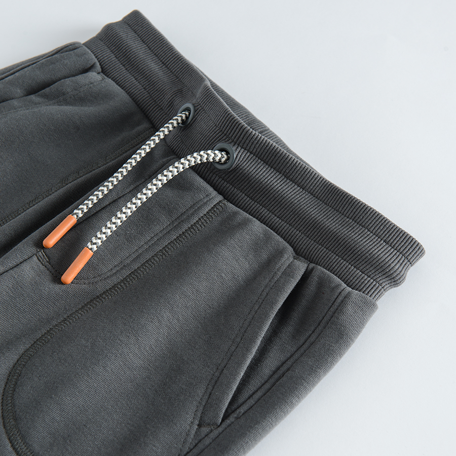 Anthracite jogging pants with adjustable waist