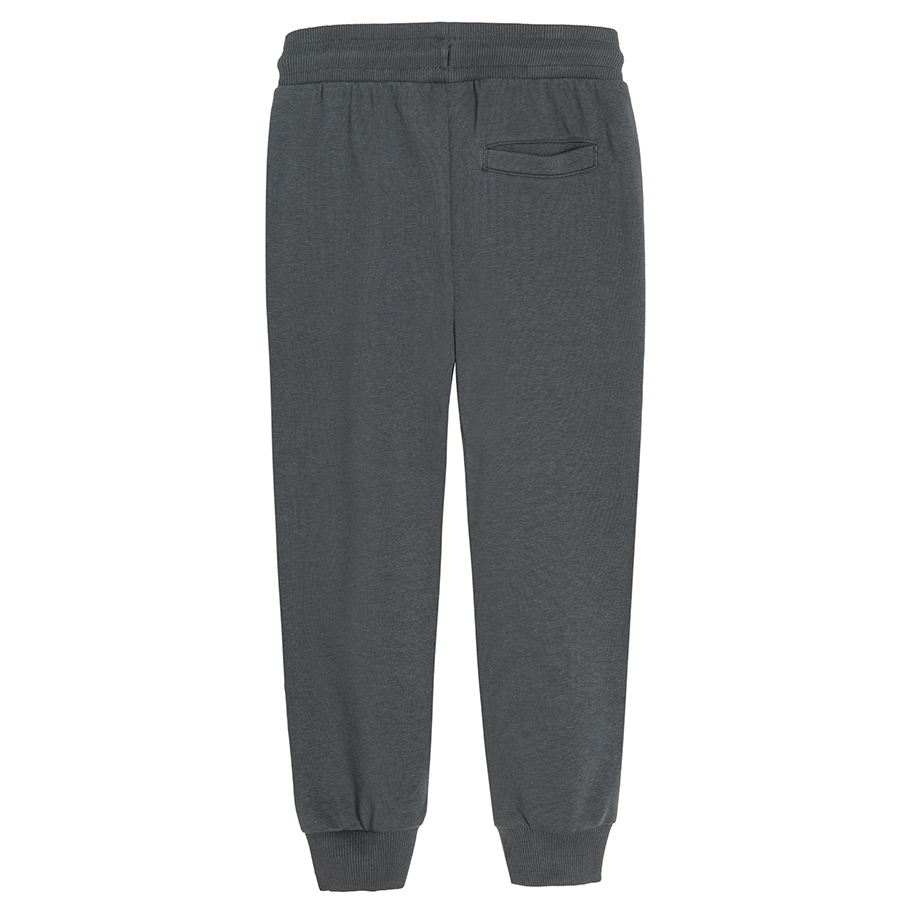 Anthracite jogging pants with adjustable waist
