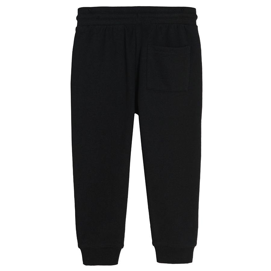 Black jogging pants with adjustable waist