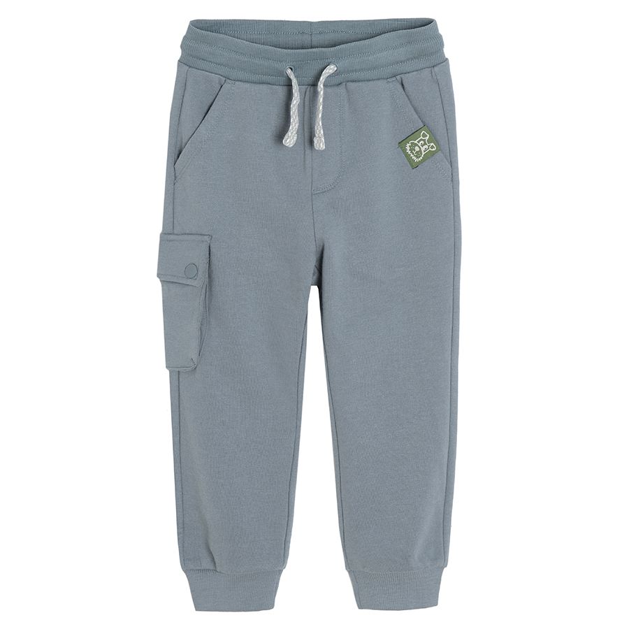 Antracite jogging pants with one external pocket