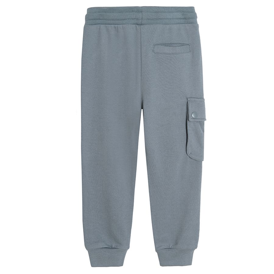 Antracite jogging pants with one external pocket