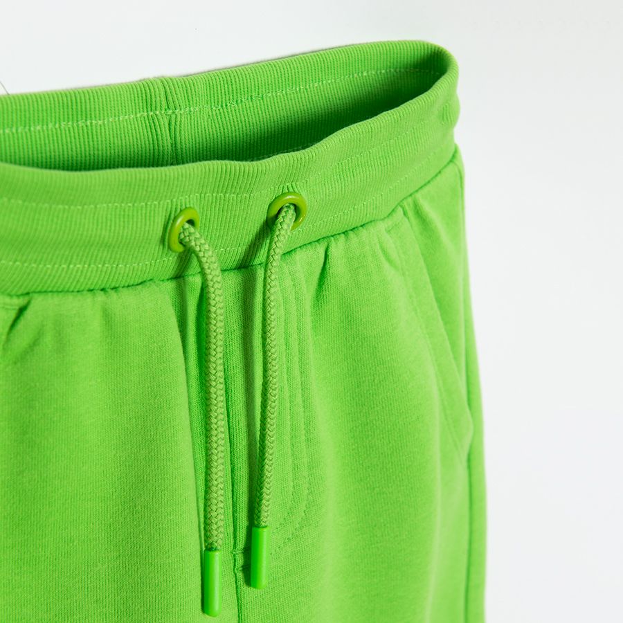 Green and grey jogging pants with adjustable waist- 2 pack