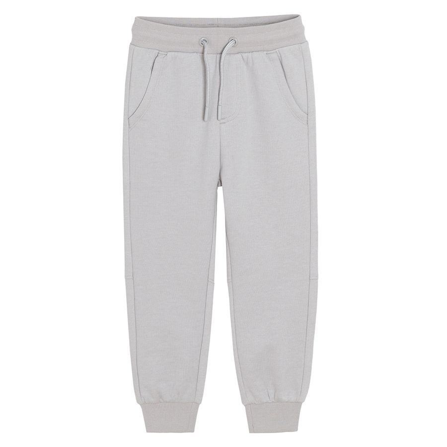 Green and grey jogging pants with adjustable waist- 2 pack