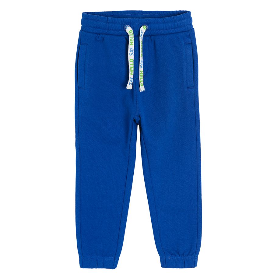 Blue and navy blue jogging pants with adjustable waist 2 pack