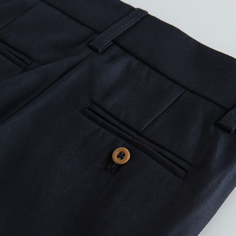 Παντελόνι σκούρο μπλε με κουμπί και φερμουάρ