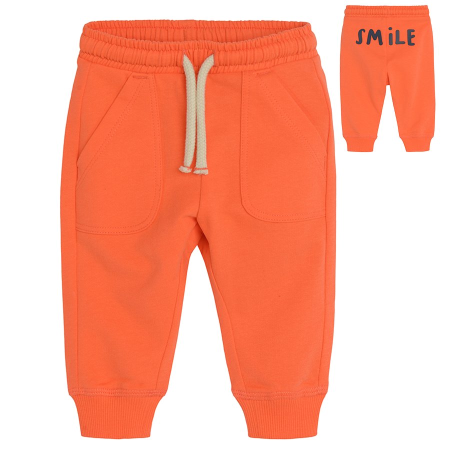 Orange jogging pants