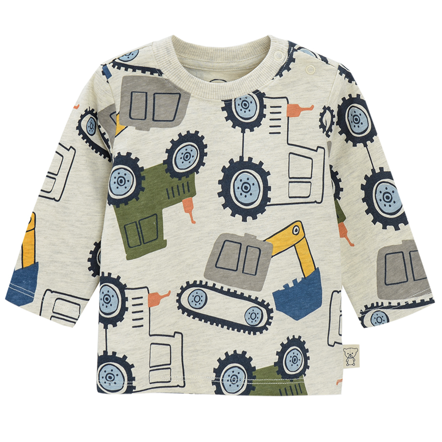 cru long sleeve blouse with trucks print