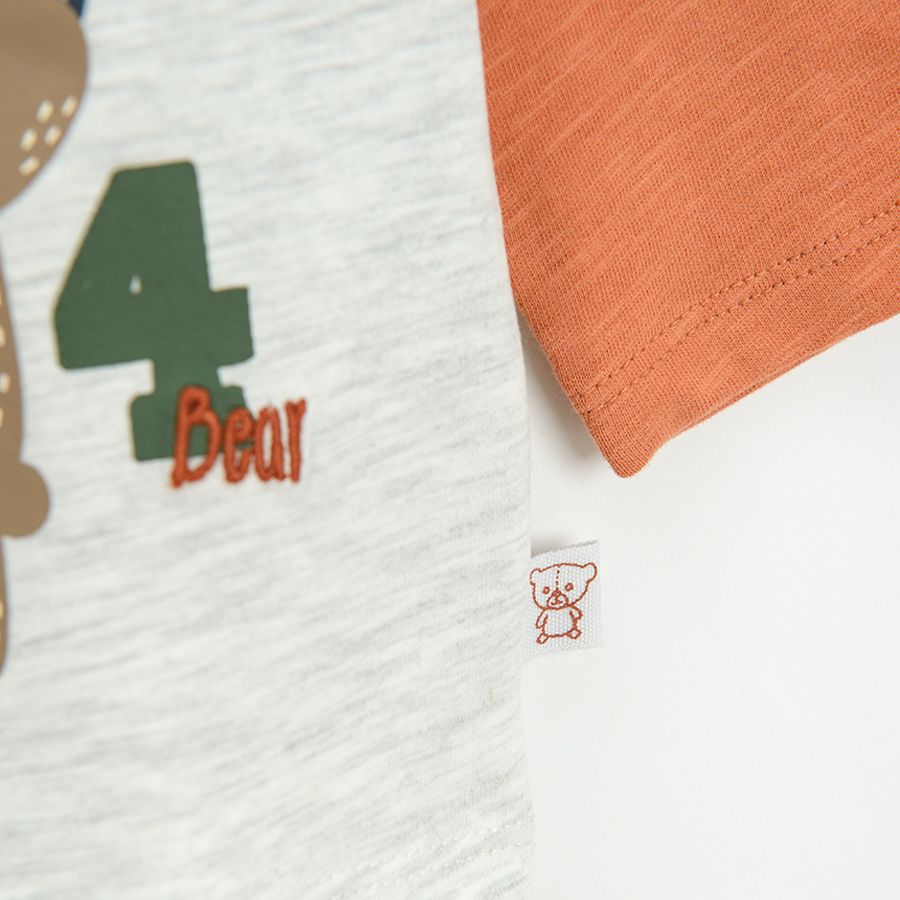 Long sleeve blouse with wild animals, numbers and trucks print
