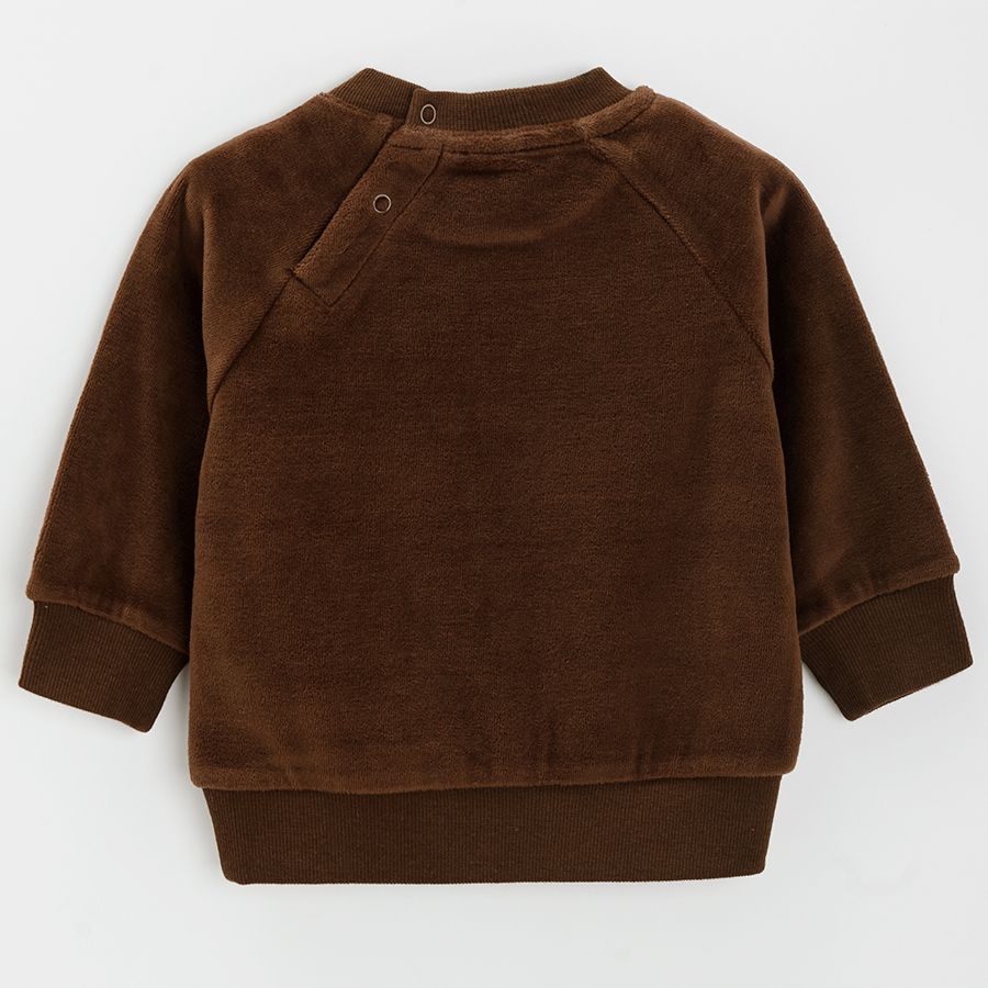 Brown sweatshirt with bear face