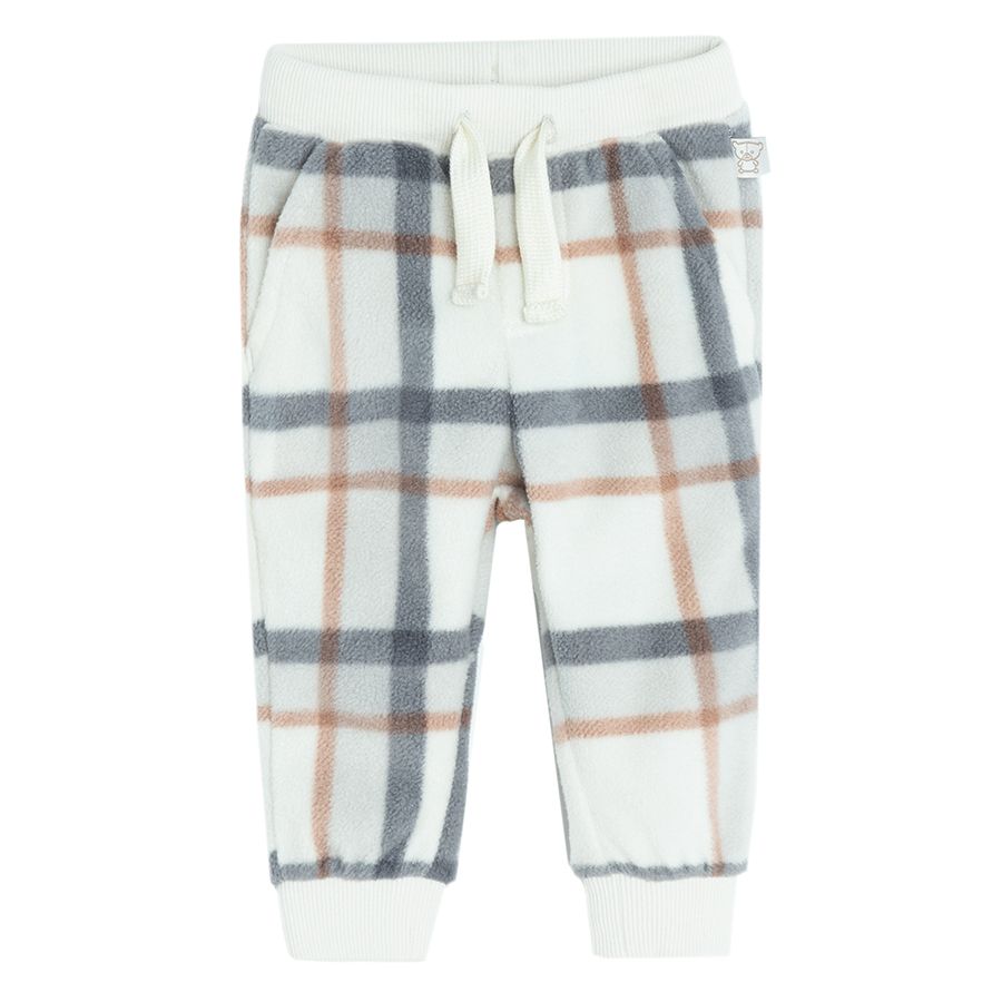 Checked and blue fleece jogging pants- 2 pack